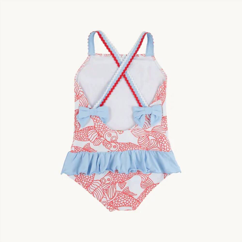 NEW THE BEAUFORT BONNET COMPANY girl's taylor bay bathing suit in red - Picture 2 of 4
